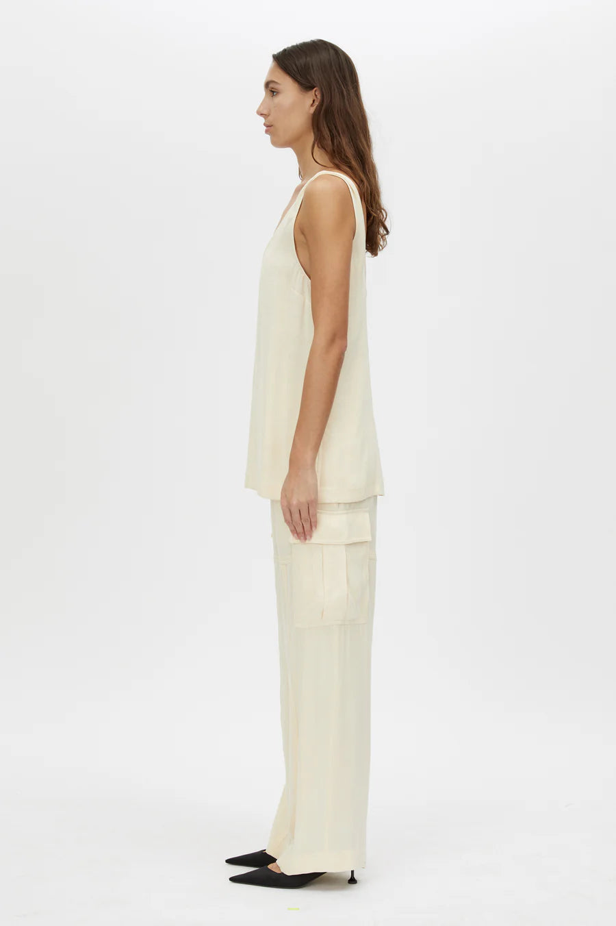 Allegro Satin Pant - Cream