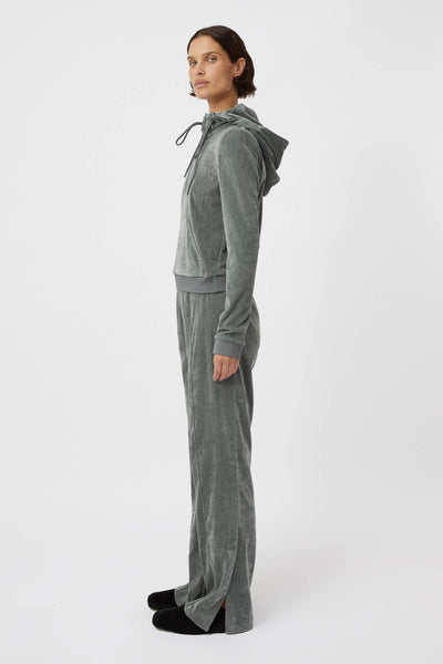 Aneta Velour Hoodie - Agave