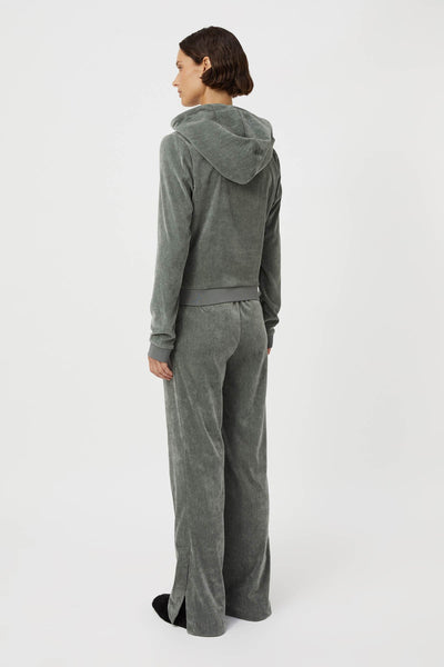 Aneta Velour Hoodie - Agave