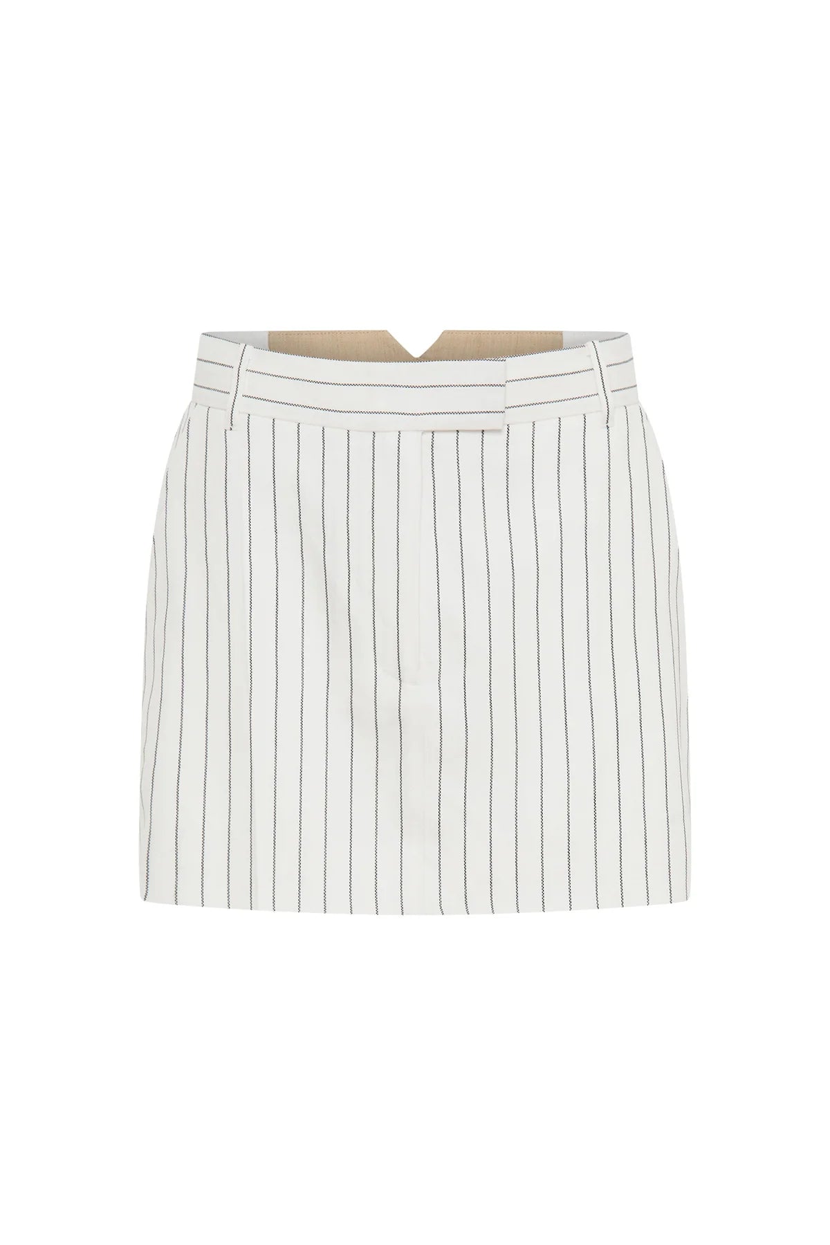 Jagger Mini Skirt - White Pinstripe