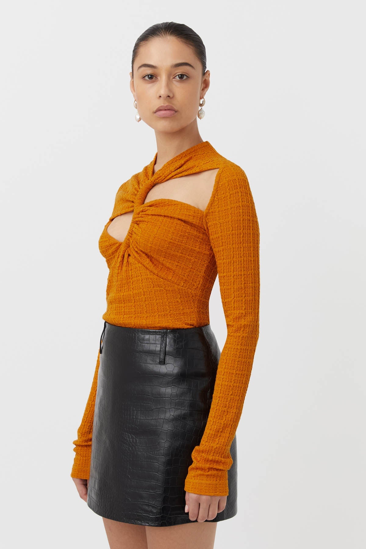 Nemesia Long Sleeve Top - Burnt Orange