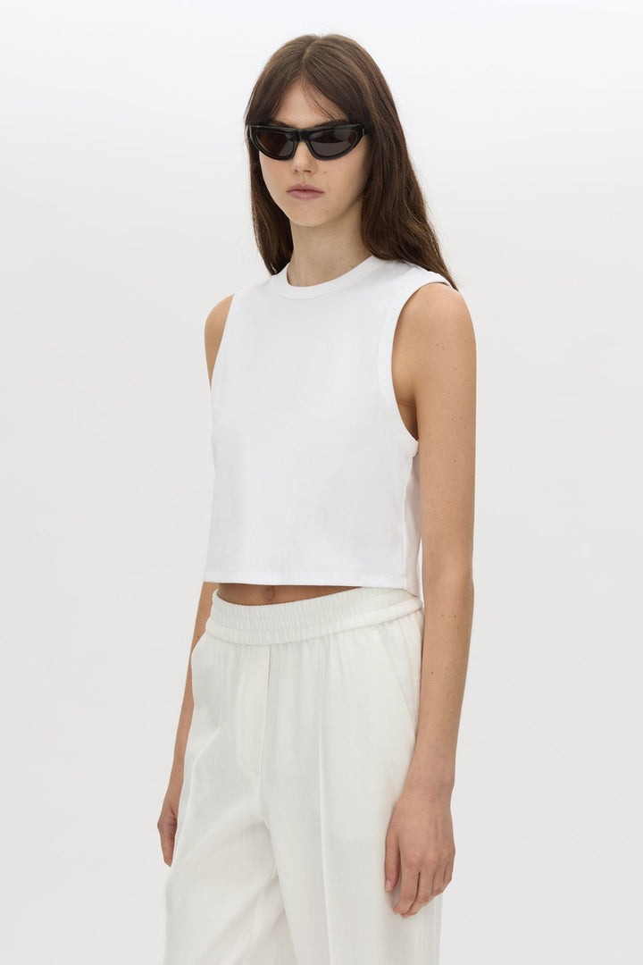 ALBA CROP RIB TANK - SOFT WHITE
