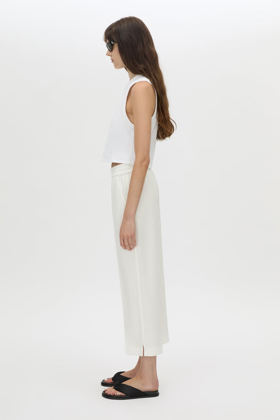 ALBA CROP RIB TANK - SOFT WHITE