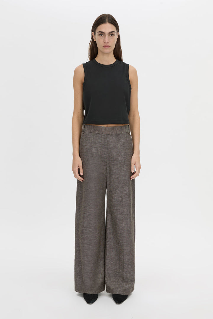 ALBA CROP RIB TANK - BLACK