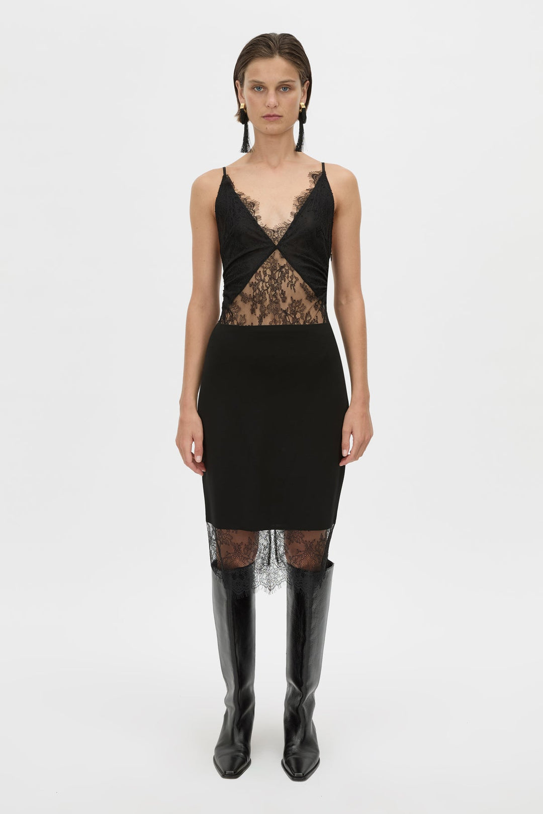 Cora Lace Trim Pencil Skirt