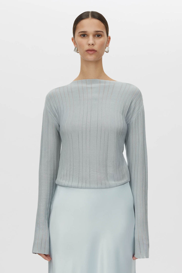 Danielle Knit Top - Misty Blue