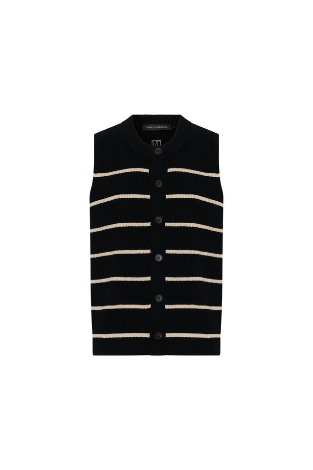 Gale Button Up Sleeveless Cardigan