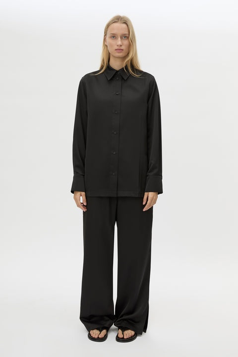 GROUND SATIN LONG SLEEVE SHIRT