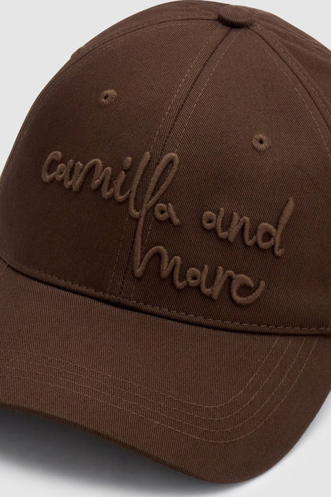 MAREN EMBROIDERED CAP - CHOCOLATE