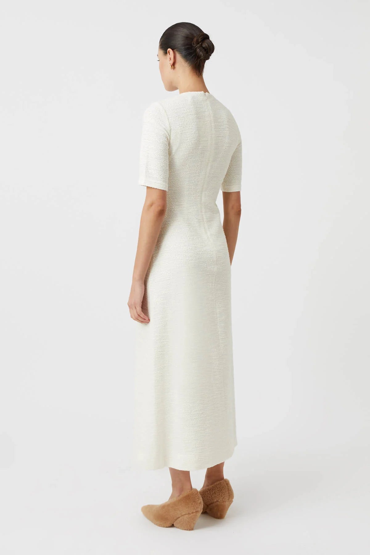 Realm Twisted Midi Dress - Cream