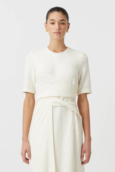 Realm Twisted Midi Dress - Cream