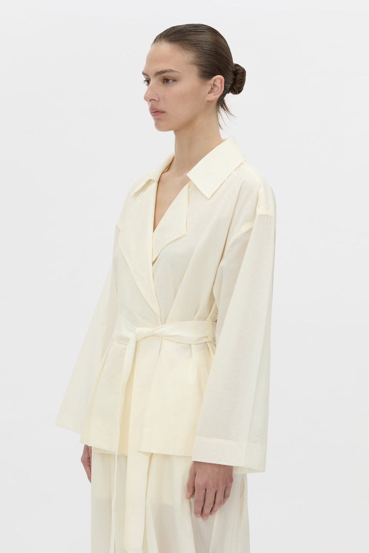 RHIA SHEER CROP TRENCH - IVORY