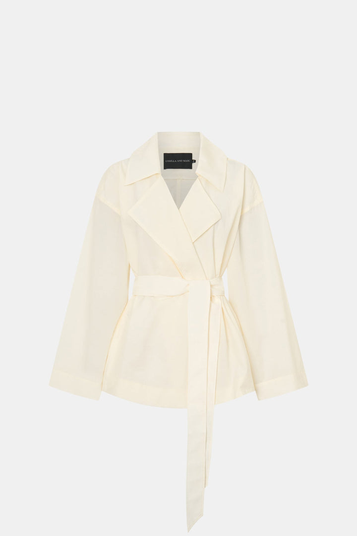 RHIA SHEER CROP TRENCH - IVORY