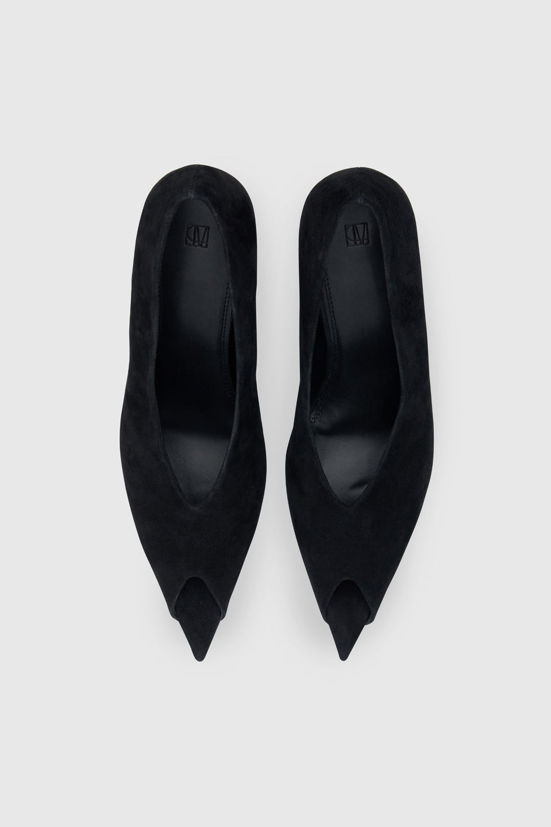 RHYS SUEDE PEEP TOE PUMP - BLACK