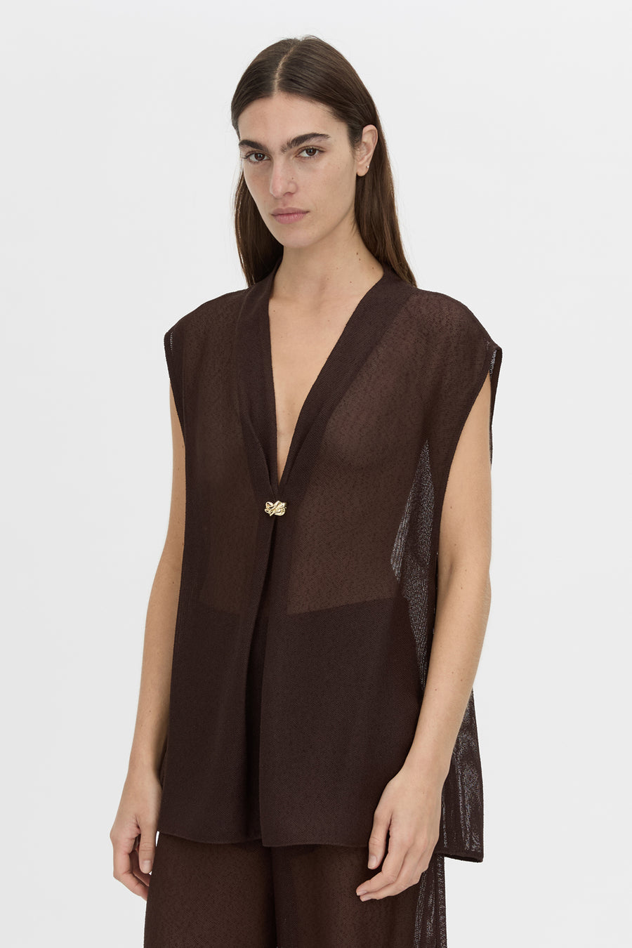 TESSARA TOP - CHOCOLATE
