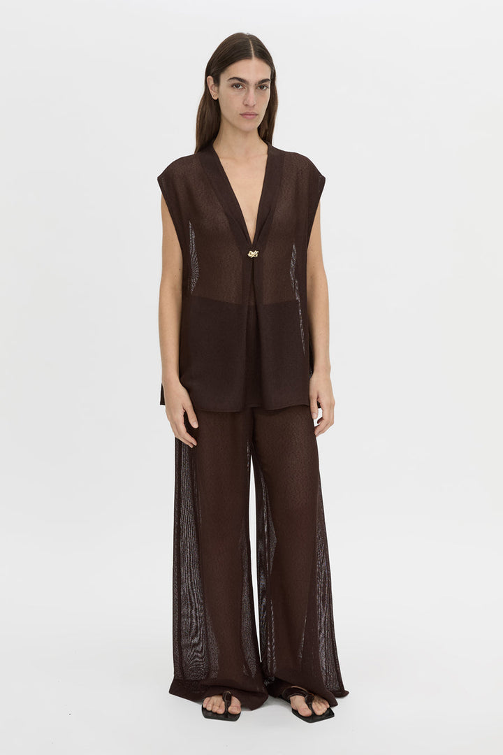 TESSARA TOP - CHOCOLATE