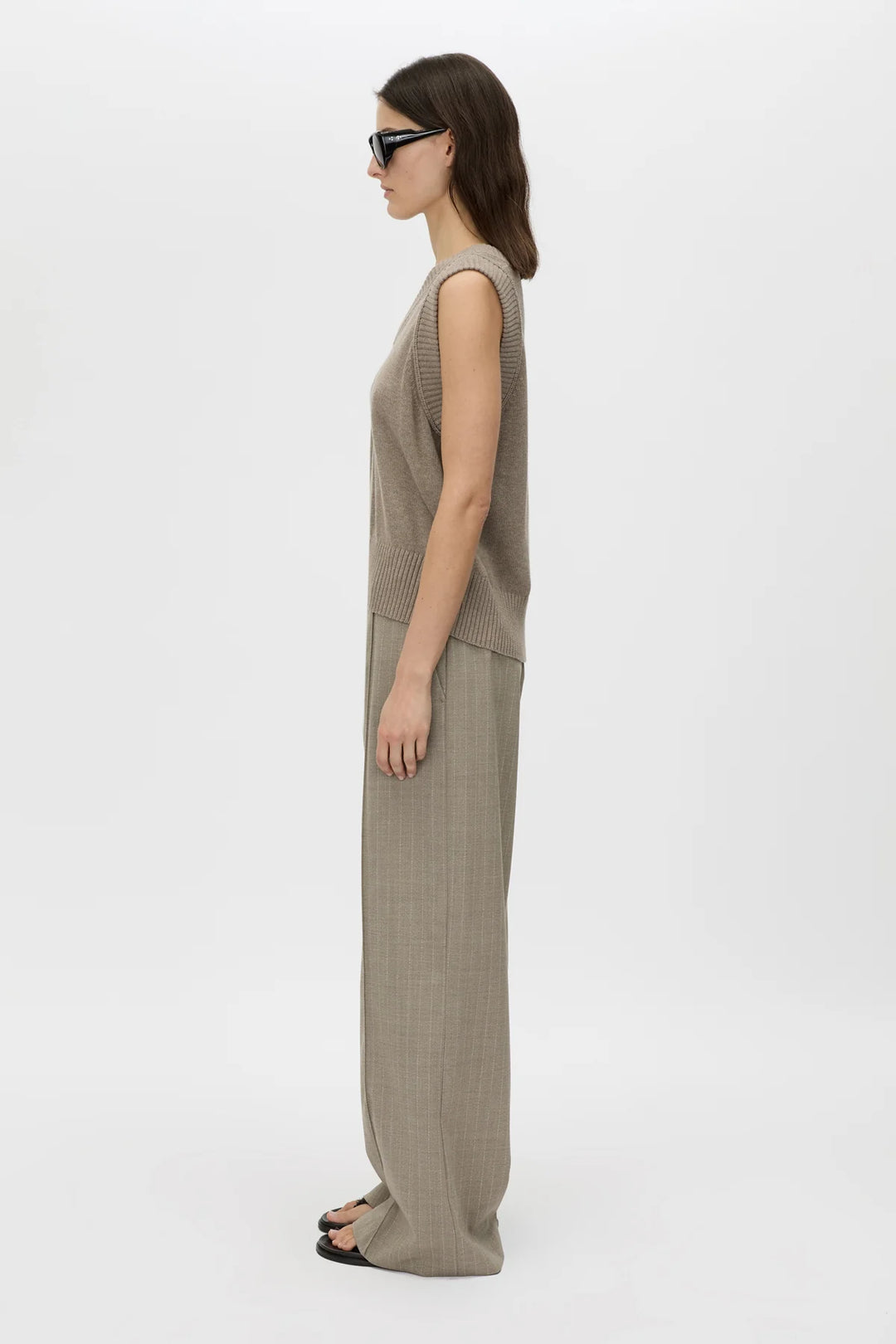 Tori Knit Vest Top - Oat