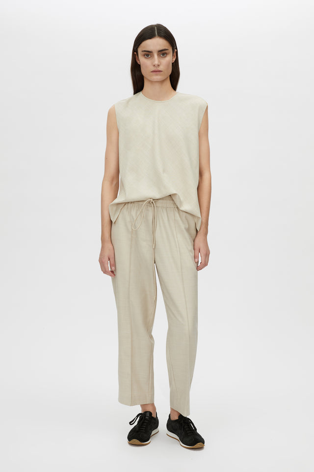 Vector Crop Pant- Oat melange