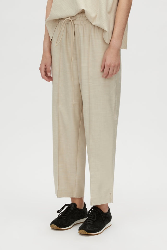 Vector Crop Pant- Oat melange