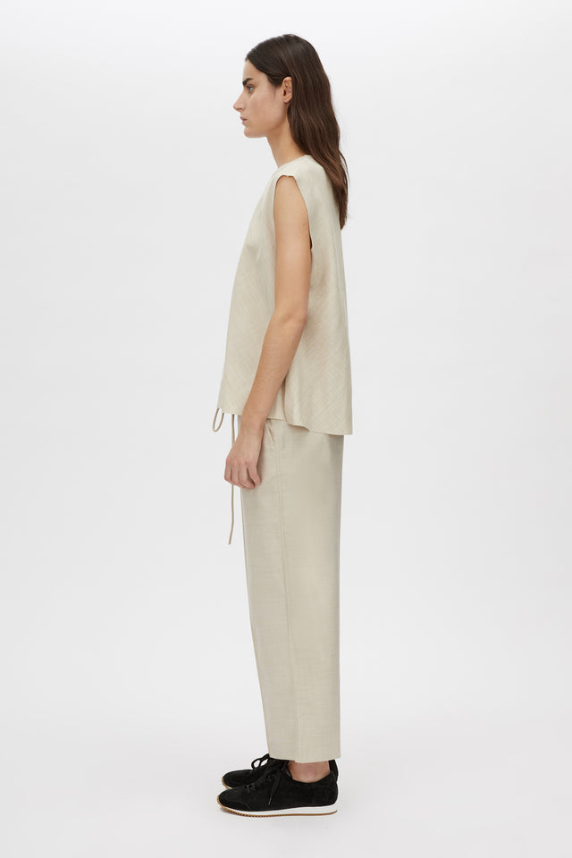 Vector Crop Pant- Oat melange