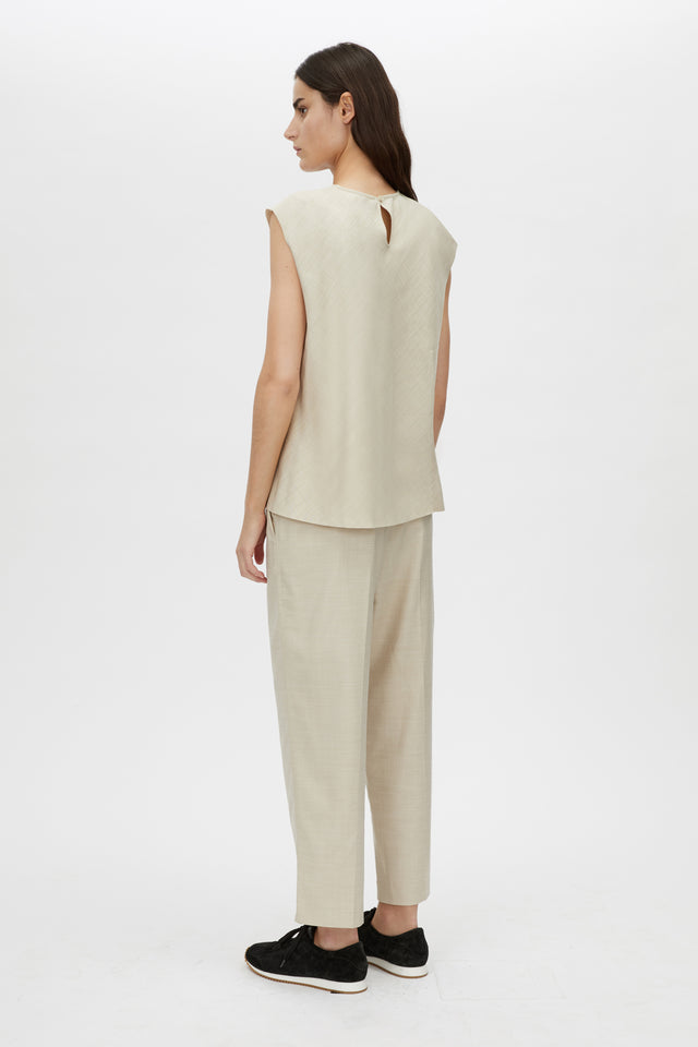 Vector Crop Pant- Oat melange