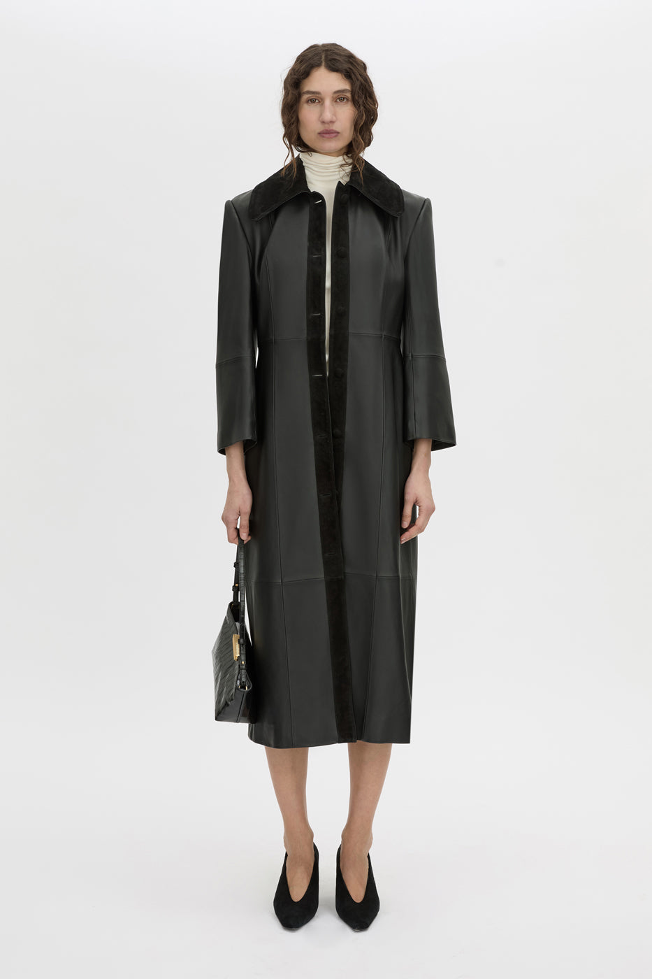 YAZ LEATHER COAT - BLACK