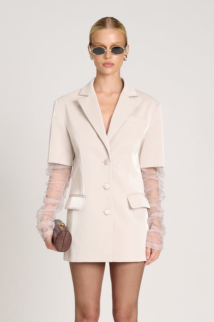 Carter Blazer Dress - Stone