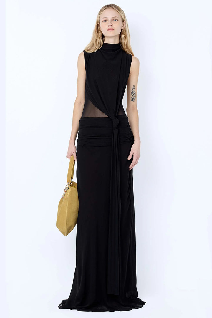 CASSIS KNOT MAXI DRESS - BLACK