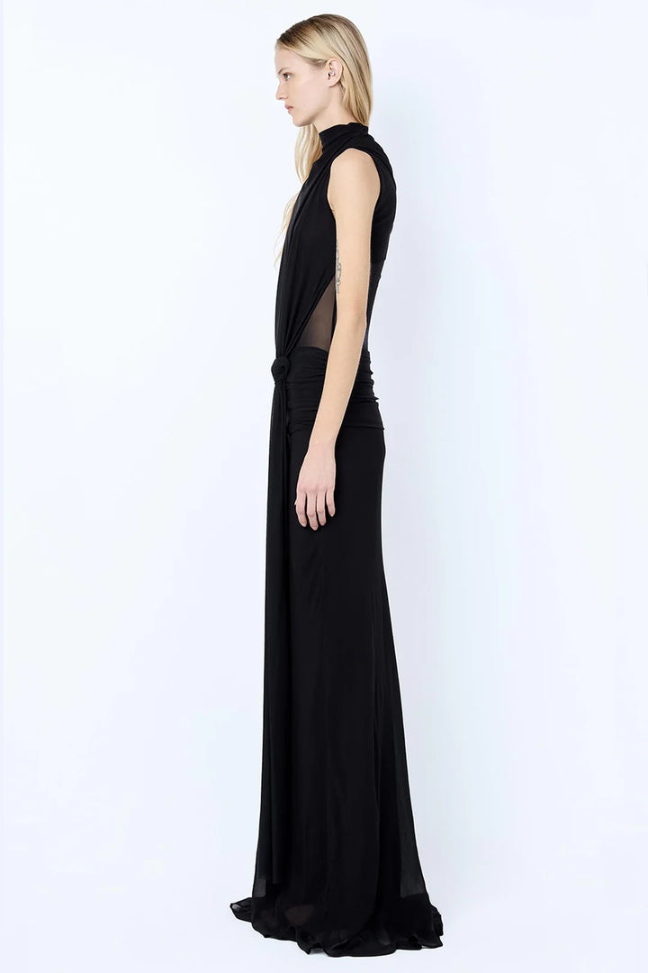 CASSIS KNOT MAXI DRESS - BLACK