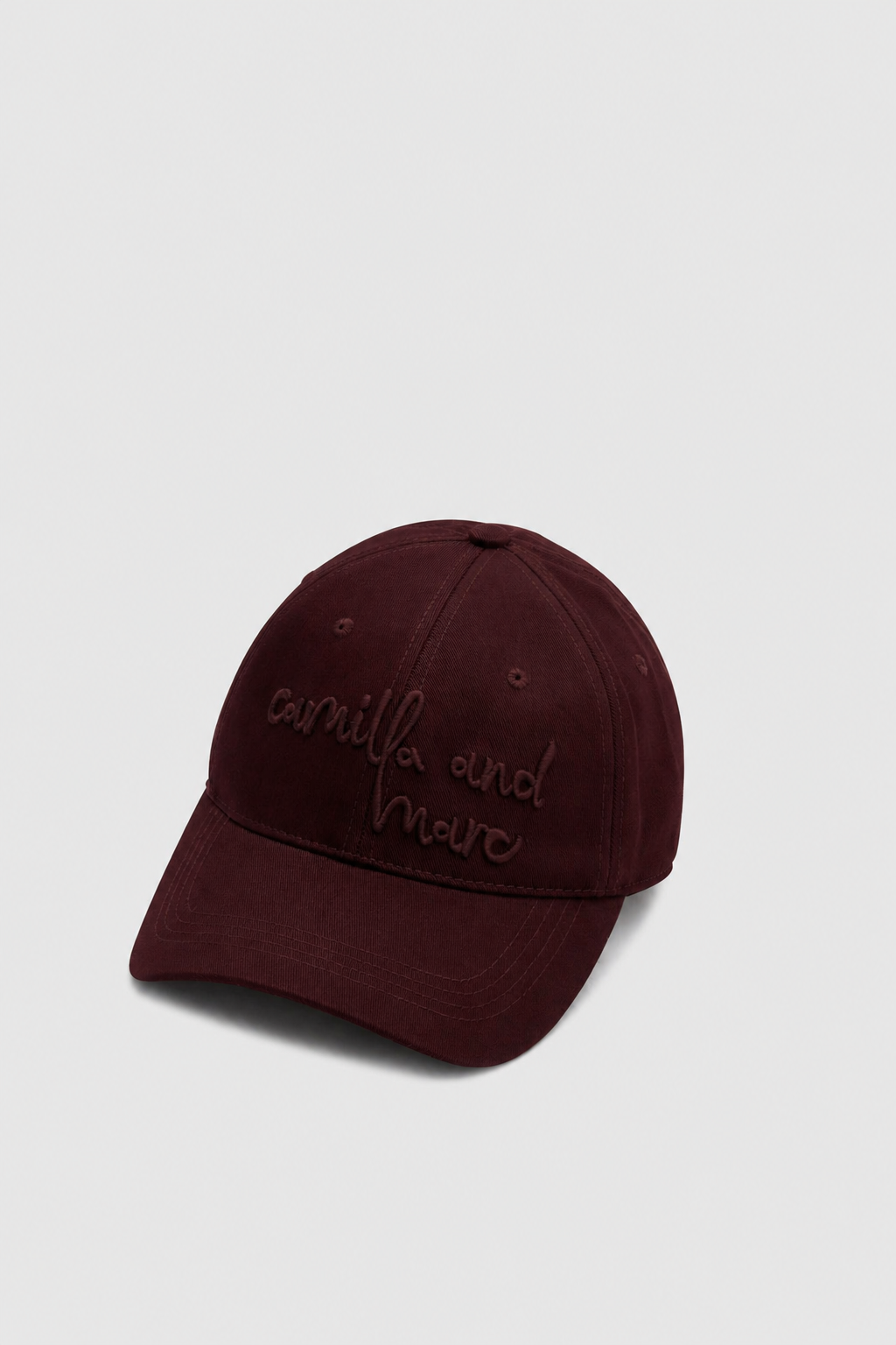 MAREN EMBROIDERED CAP - BURGUNDY