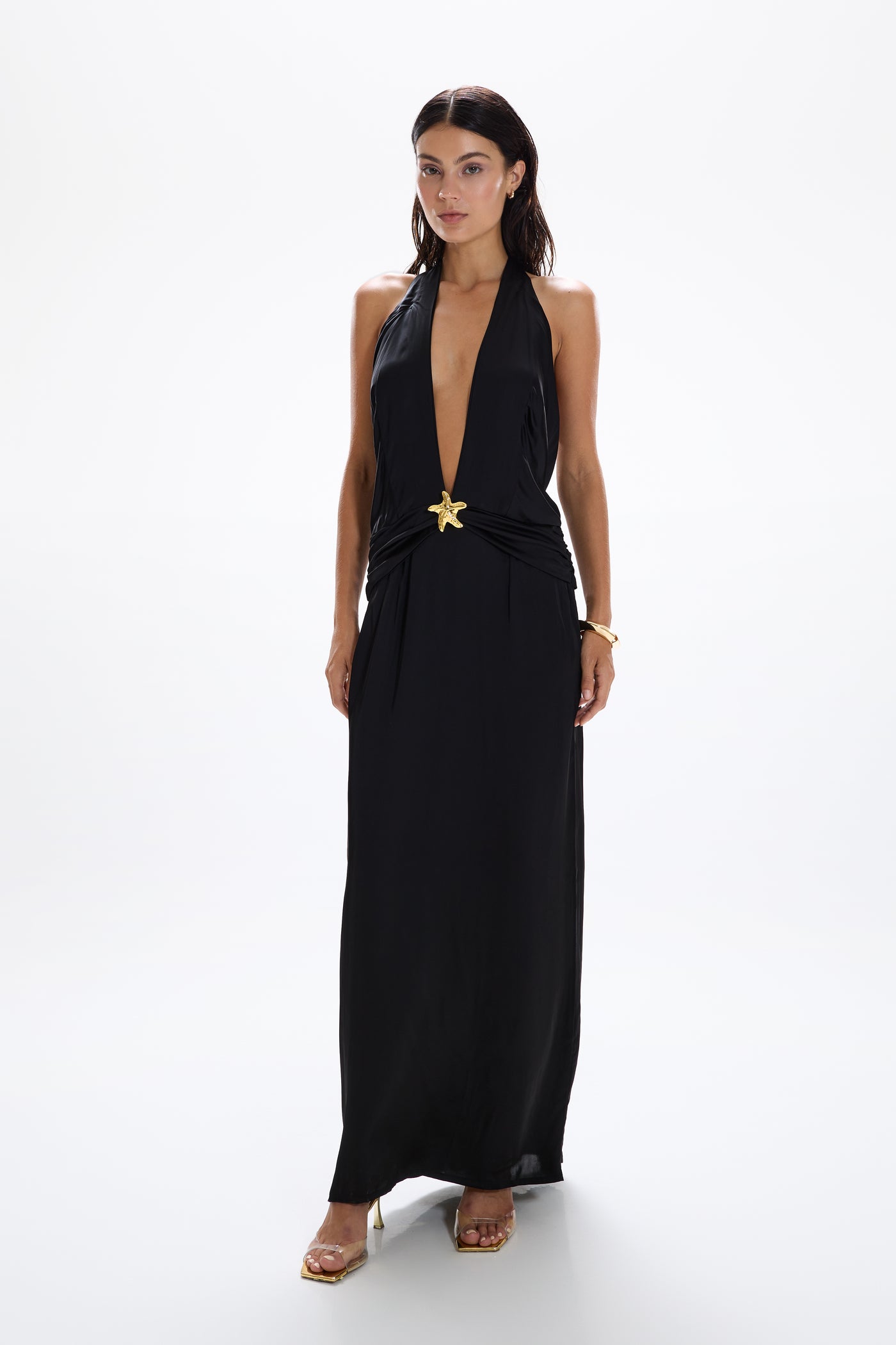 Neptune Halter Dress - Black