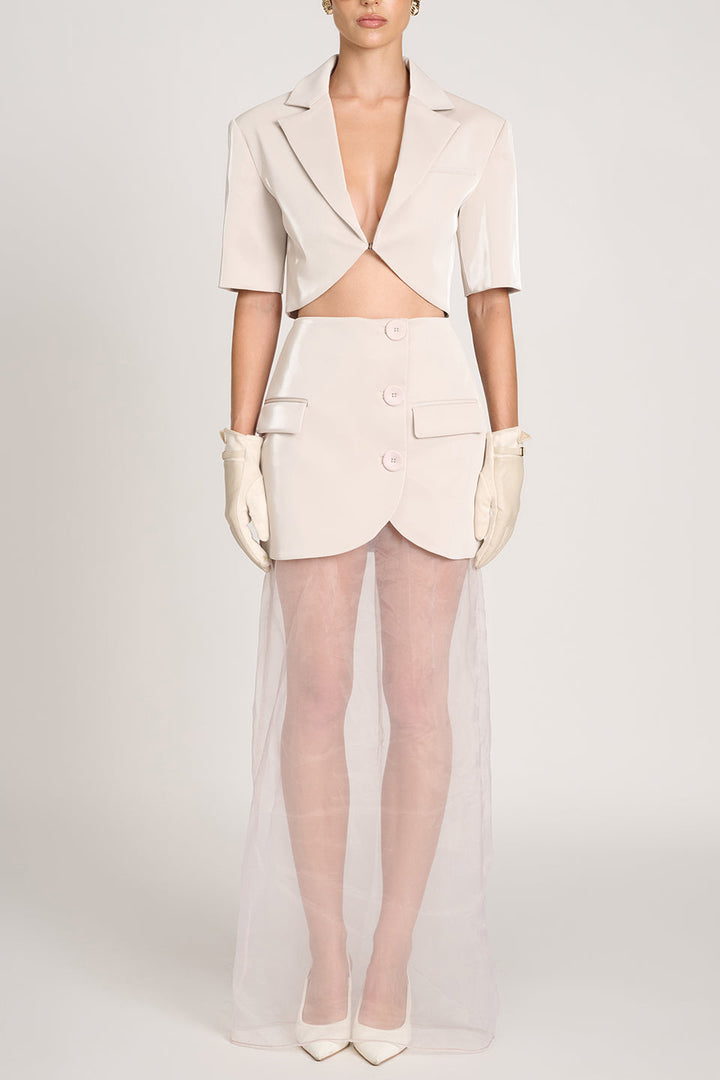 Carter Blazer Dress - Stone