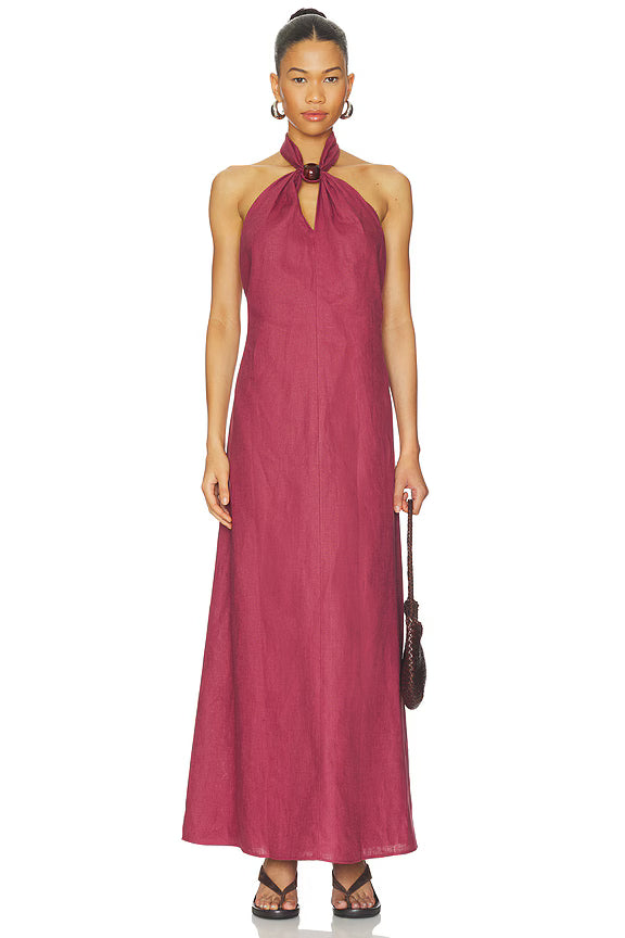Lourdes Maxi Dress - Rhubarb