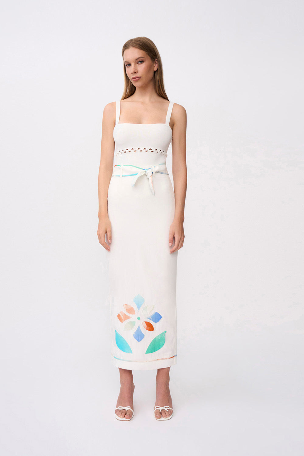 FIORI APPLIQUE ANGLE SKIRT