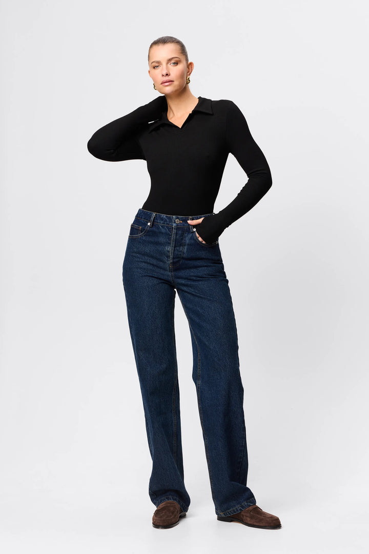 Florence Polo Top - Black