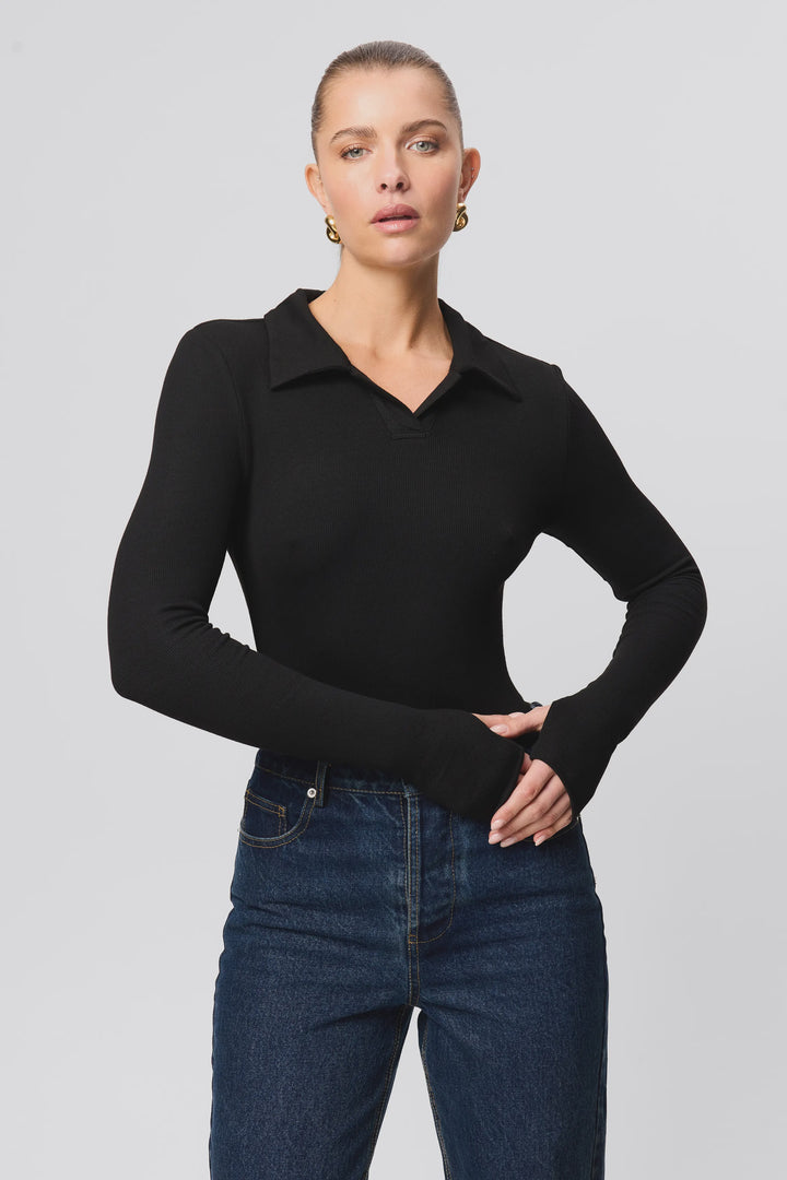 Florence Polo Top - Black