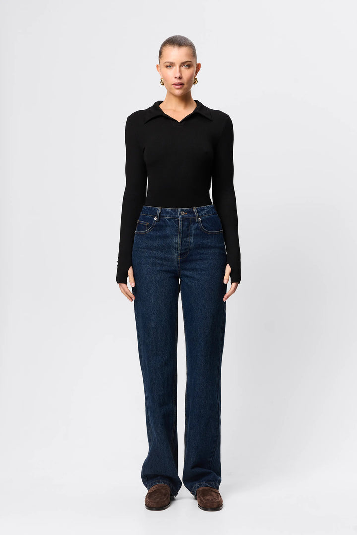 Florence Polo Top - Black