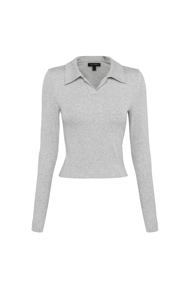 Florence Polo Top - Grey Marle