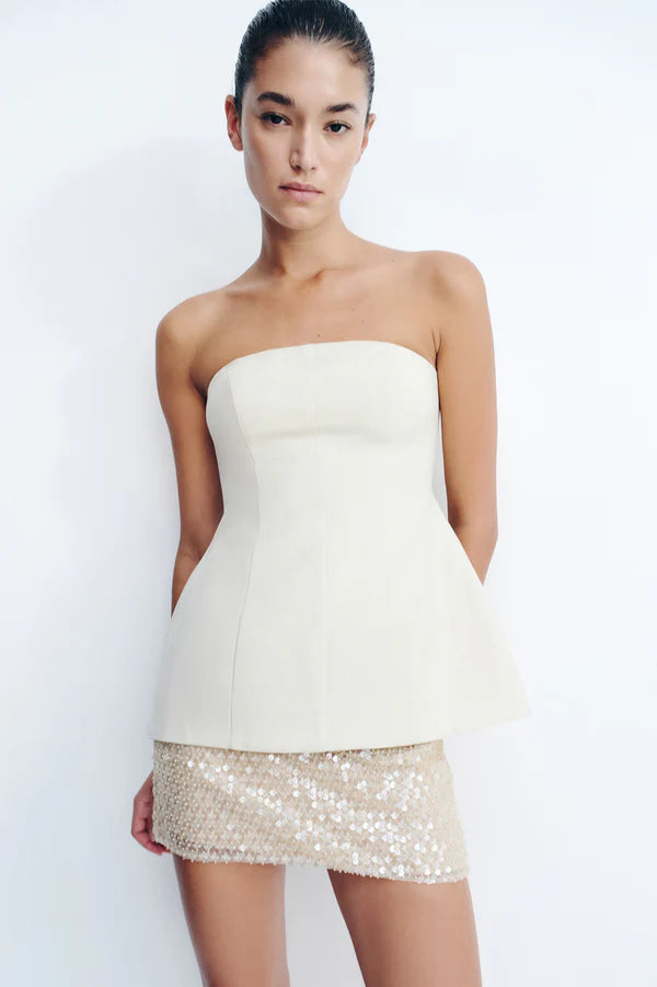 gigi strapless bustier - ecru