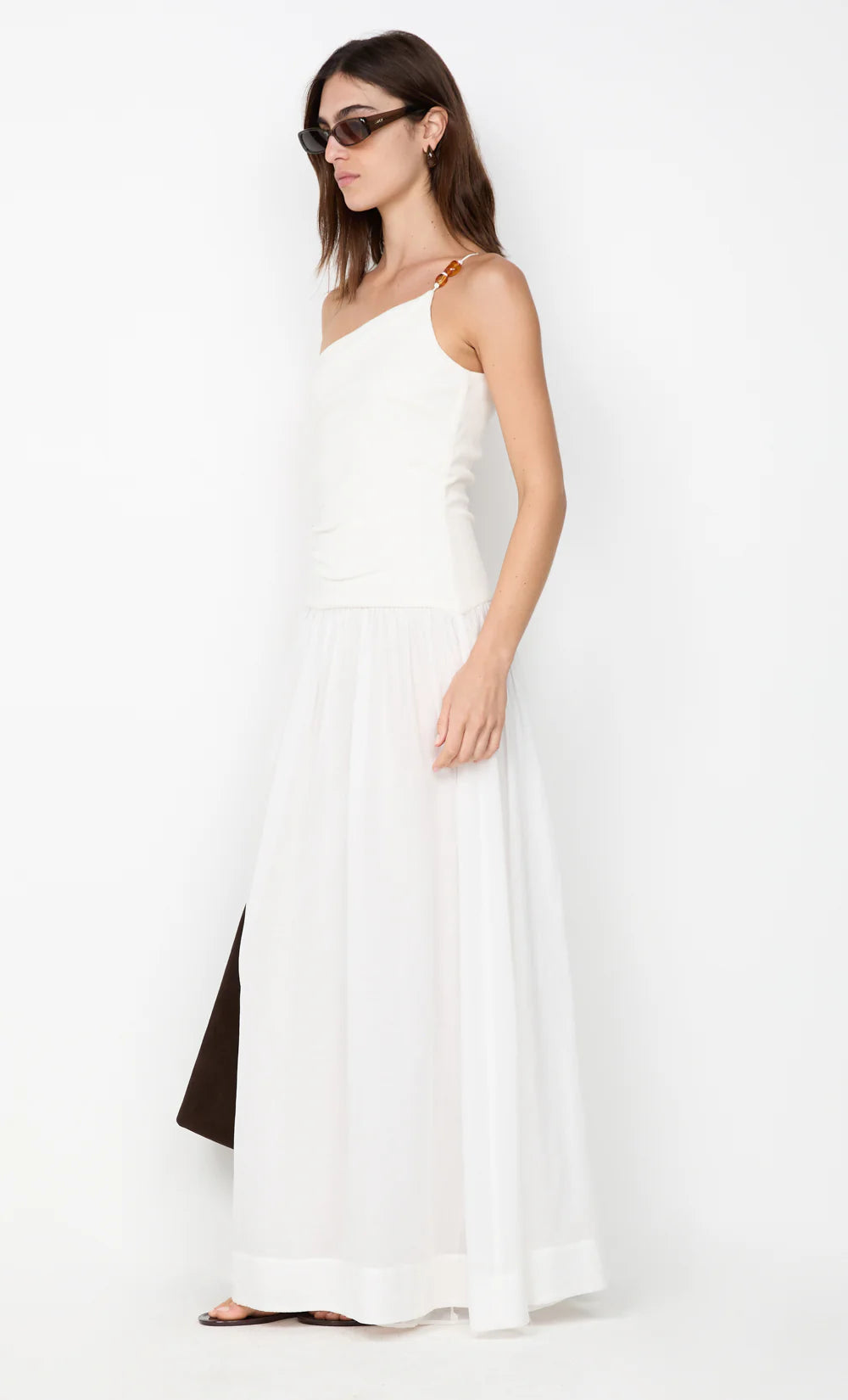 sabrine asym maxi dress - ivory