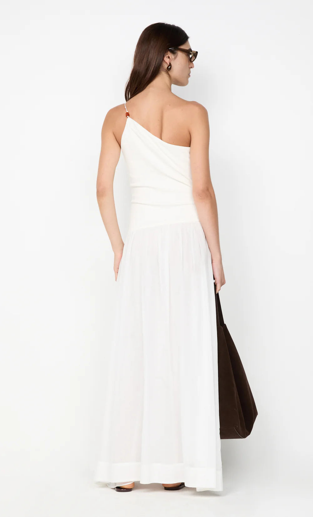 sabrine asym maxi dress - ivory