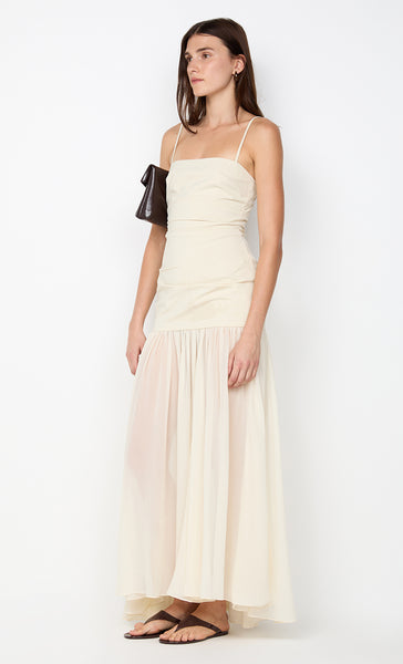 REID DROP WAIST MAXI DRESS- VANILLA
