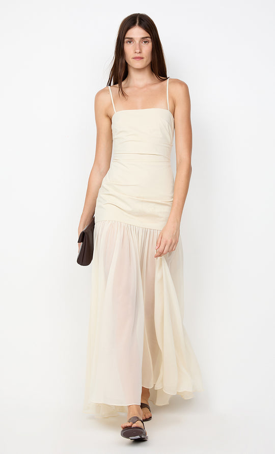 REID DROP WAIST MAXI DRESS- VANILLA