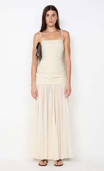 REID DROP WAIST MAXI DRESS- VANILLA