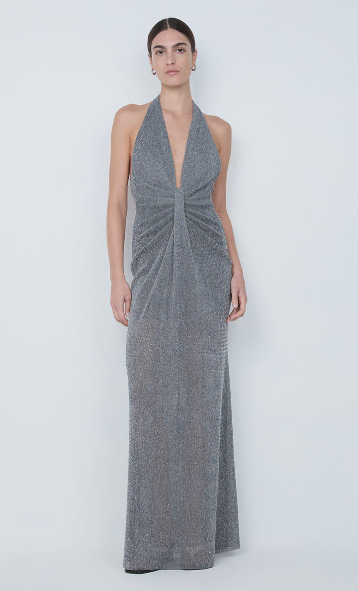 Astra Drape Maxi Dress - Chrome