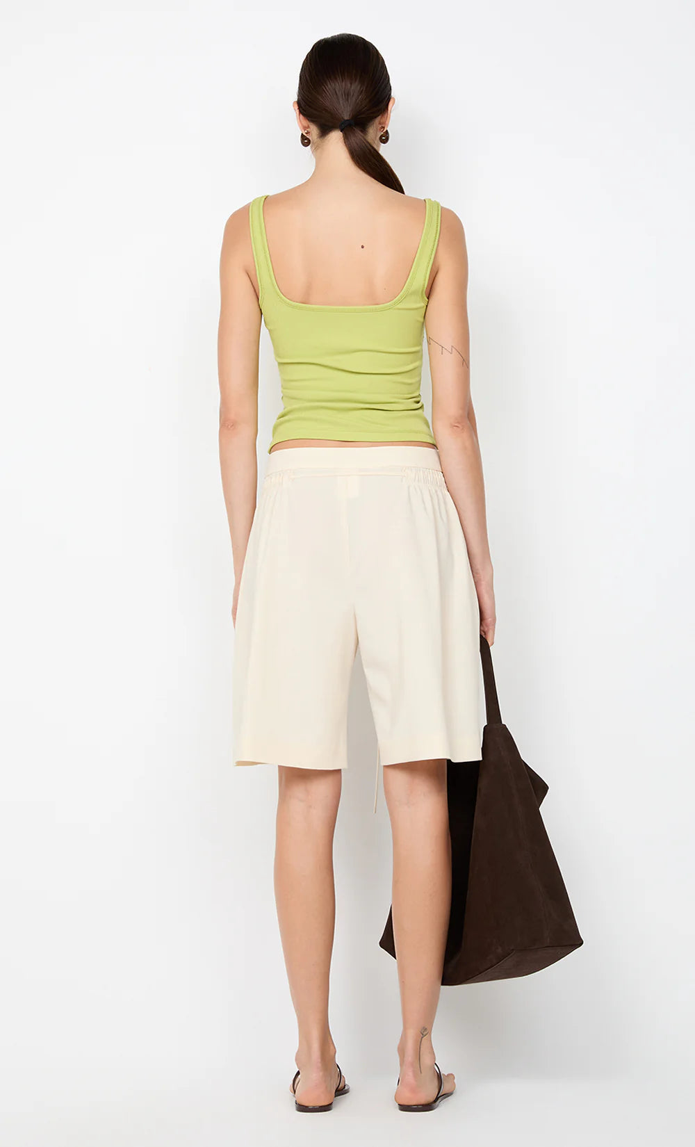 Lana Square Neck Tank - Lime