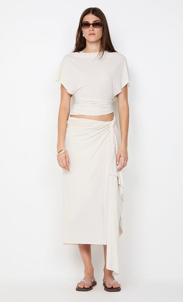 Clementine Drape Skirt - Vanilla