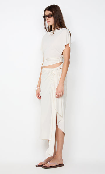 Clementine Drape Skirt - Vanilla