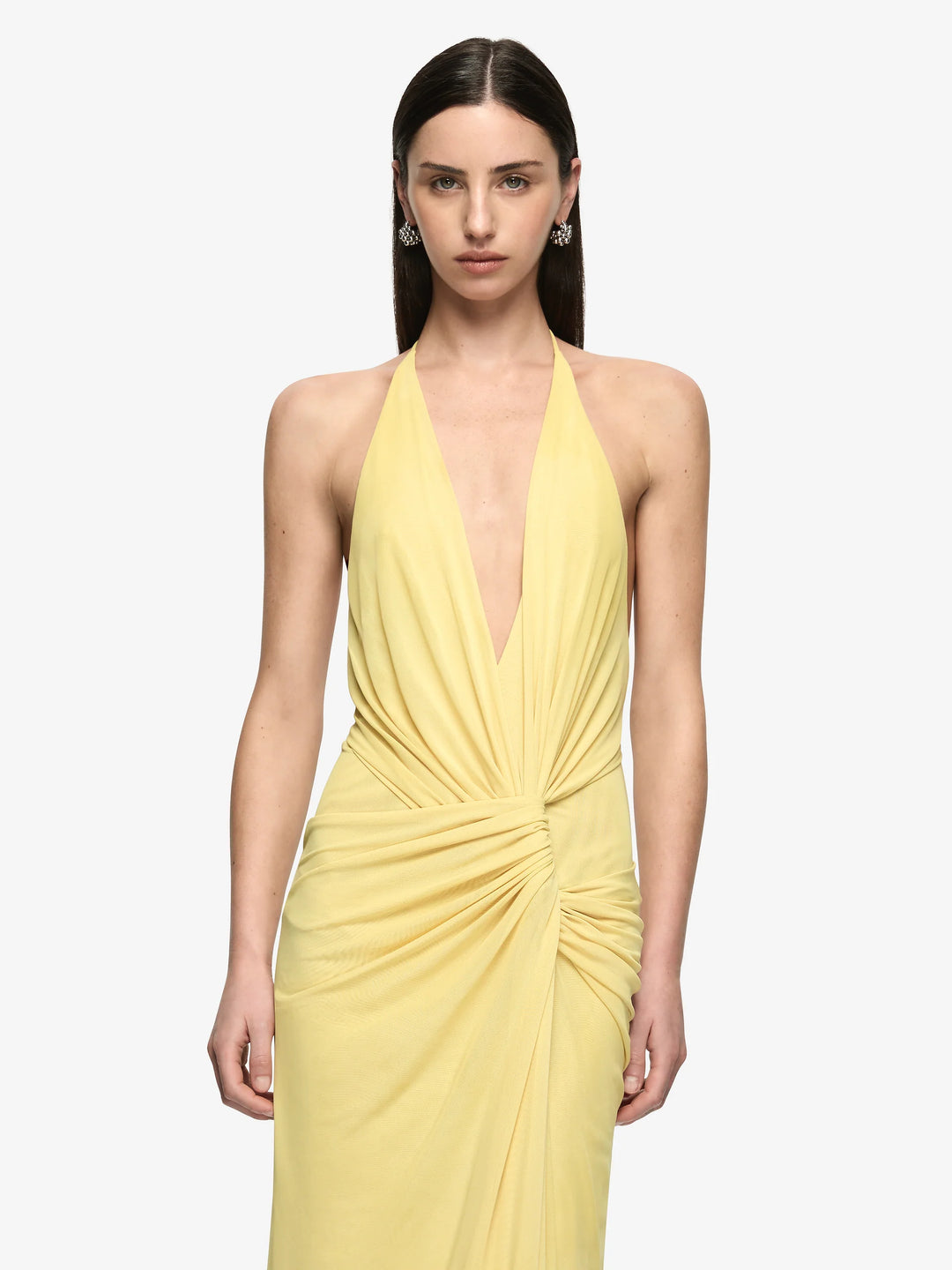 Xanthi V Neck Maxi Dress - Citron