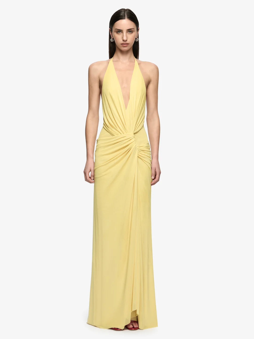 Xanthi V Neck Maxi Dress - Citron